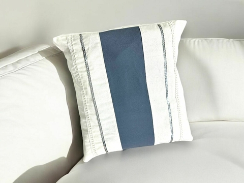 FUNDA DE ALMOHADÓN CUADRADO 37 X 37 CM CON LENTEJUELAS/PUNTILLAS