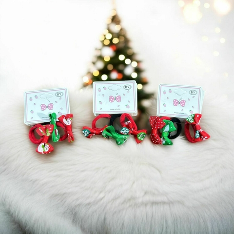 SET X 3 COLITAS MOÑO NAVIDEÑOS