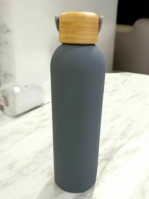 BOTELLA ALUMINIO + TAPA MADERA 500CC