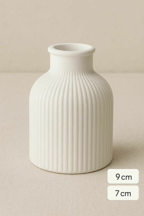 FLORERO GRANDE RAYAS YESO 10 CM - comprar online