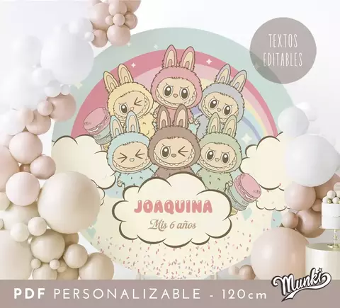 Banner circular Labubu León 120m PDF textos personalizables - comprar online