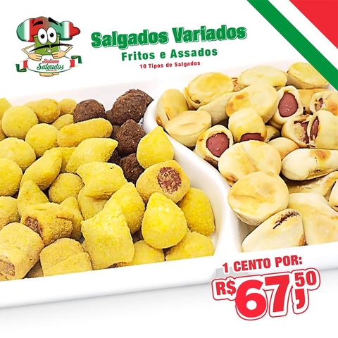 Salgados Tradicionais Variados Sortidos - 10 tipos: Fritos e Assados - comprar online