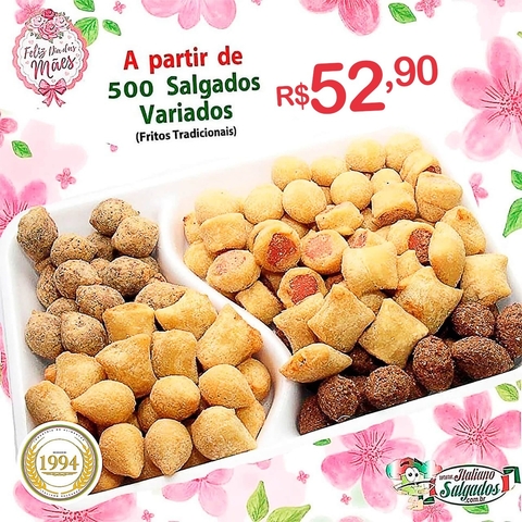 Oferta Dia Das Mães - Acima de 500 Salgados - Só Fritos (6 tipos) - comprar online