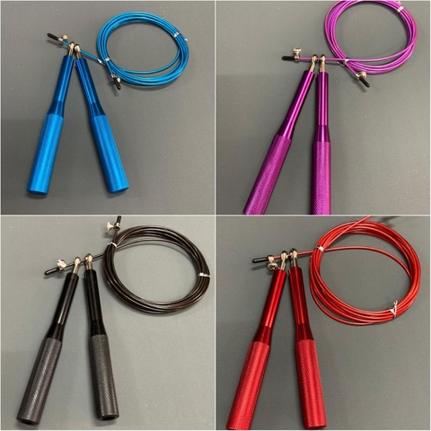 SOGA DE SALTO CABLE DE ACERO CON CABEZAL GIRATORIO DE METAL - MANGO DE METAL - SPEED ROPE