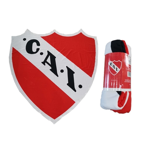 TOALLÓN Gigante fútbol CON FORMA ESCUDO INDEPENDIENTE