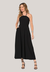Vestido Bisô Midi Lastex Liso Preto - comprar online