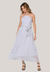 Vestido Bisô Midi Lastex Poá Branco - comprar online