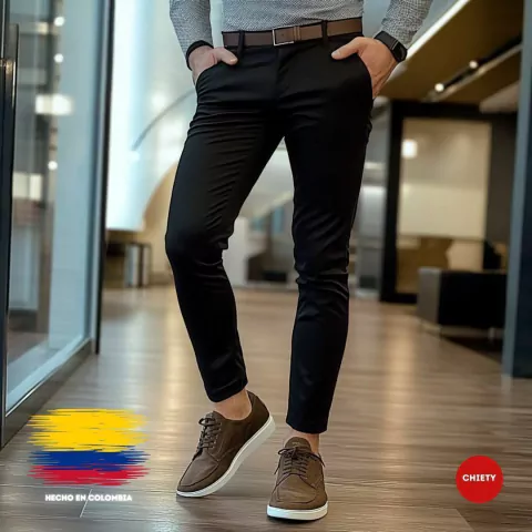 PANTALON DRIL NEGRO SLIM FIT - comprar online