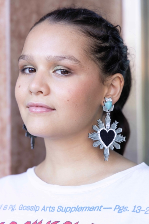 Aros Lupita Donna plata y negro