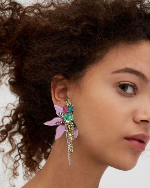 Par de aros semi buki fiesta lila