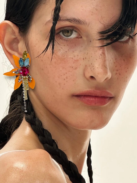 Aros Semi Buki fiesta naranja