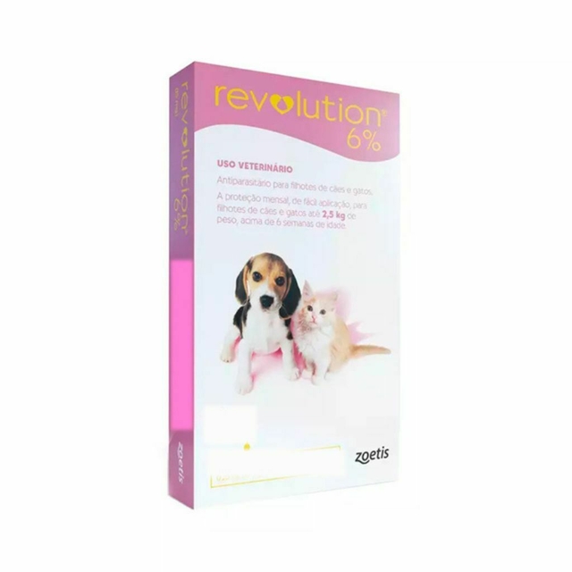 REVOLUTION 6% 0,25ml cães e gatos filhotes até 2,5kg 1 pipeta - comprar online REVOLUTION 6% 0,25ml cães e gatos filhotes até 2,5kg 1 pipeta - comprar online
