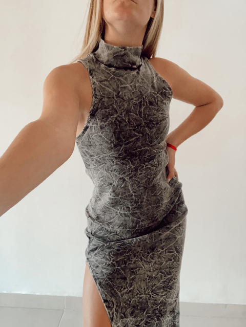 vestido stone con tajo