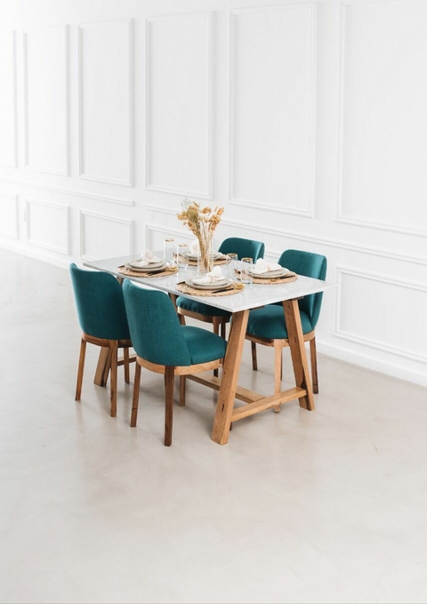 Juego | Mesa de Marmol y Petiribi + 4 Sillas Venecia