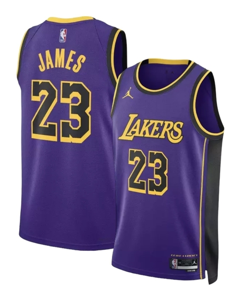 Jordan Los Angeles Lakers Statement Edition LeBron James - Purple - Swingman Jersey