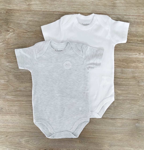 Pack dos Bodies mc, Mil Rayas Gris y Blanco