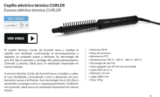 CEPILLO ELECTRICO TERMICO CURLER MARCA EUROSTIL RIZADOR MODELO 09050 BUCLEADORA - TODOPELUQUERIAS