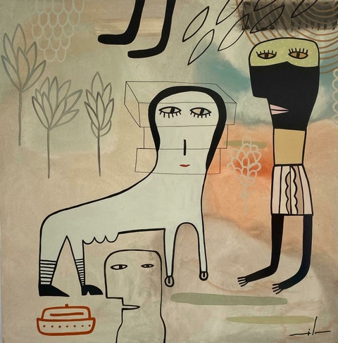 Obra Milo Lockett 130x130 cm