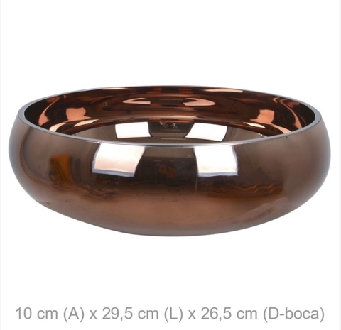 vaso de vidro espelhado (cobre)38x13cm