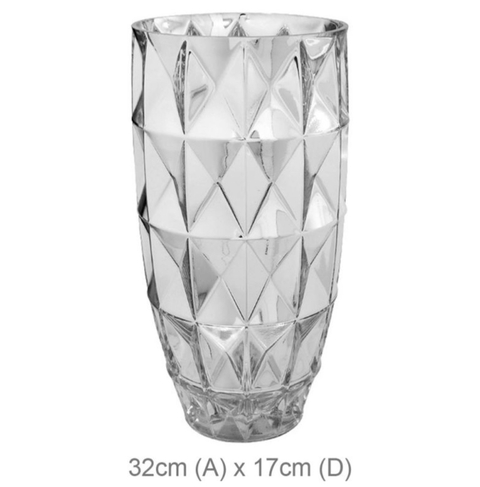 vaso de vidro - Prata 32x17cm