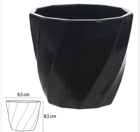Vaso Melamina preto 9x8,5cm