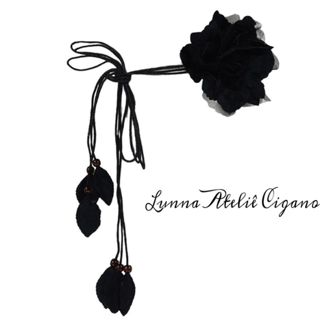 CINTO DE FLOR PRETO