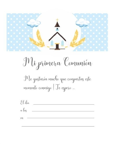 INVITACIÓN X 10 COMUNIÓN PINTITAS