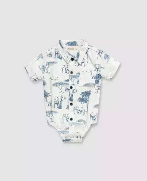 BODY CAMISA LINO ESTAMPADO - PIOPPA (CB-ELEPHANT)