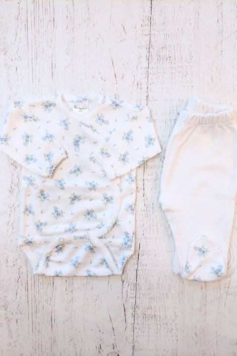 SET BODY Y RANITA FLORCITAS CELESTES - BROTECITOS (BROSETE-EX)