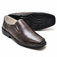 Sapato Casual Conforto Couro Marrom 1010 na internet