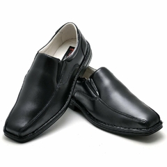 Sapato Casual Conforto Couro Preto 1010
