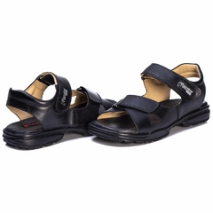 Sandália Masculina Conforto Couro Preto 800 - comprar online