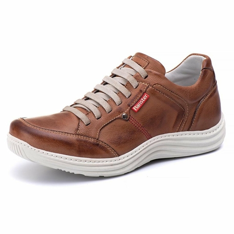 Sapatênis Casual Conforto Couro Claro 3000