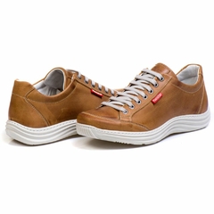 Sapatênis Casual Conforto Couro Claro 3001