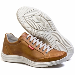 Sapatênis Casual Conforto Couro Claro 3001 na internet