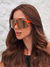 Óculos de Sol Runner Laranja com Dourado - comprar online