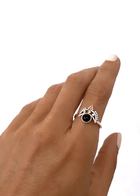 ANILLO PLATA 925 ONIX HINDU