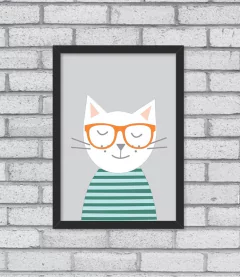 Quadro Hipster Kitty - comprar online