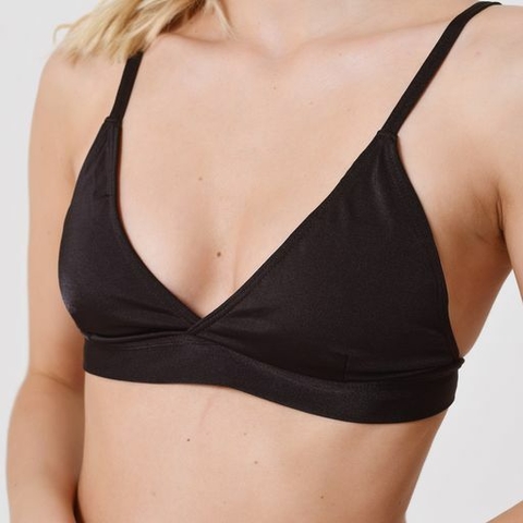 Corpiño fijo negro brilloso