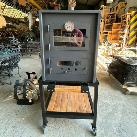 Horno Eco a leña de chapa con visor