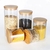 Imagen de Set x2 Frascos Hermeticos De Vidrio Borosilicato Tapa Bambu