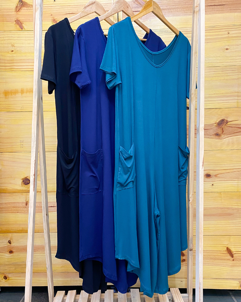 Macacão Pantacourt Viscolycra com Bolso