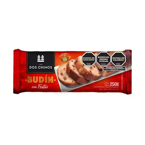 BUDIN DE VAINILLA CON FRUTAS LOS DOS CHINOS - UNIDAD X 250 GRAMOS -