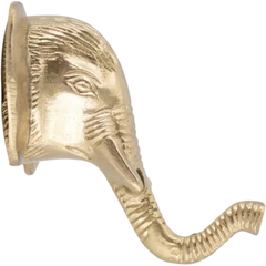 Gancho de parede em formato de cabeça de elefante dourado Billy da marca Doing Goods, ideal para decoração de ambientes.
