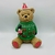 Enfeite em Resina Natalino Urso Sentado Verde e Vermelho 21x18,5x31,3cm - Patricia Kelly Home Decor