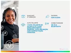 Echo Dot 5ª Geração Smart Speaker com Alexa Preta
