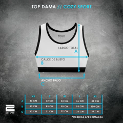 TOP DEPORTIVO REVERSIBLE DAMA BLANCO - COZY SPORT - - comprar online