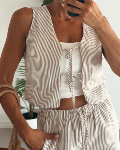 CHALECO DE LINO MARIA - tienda online