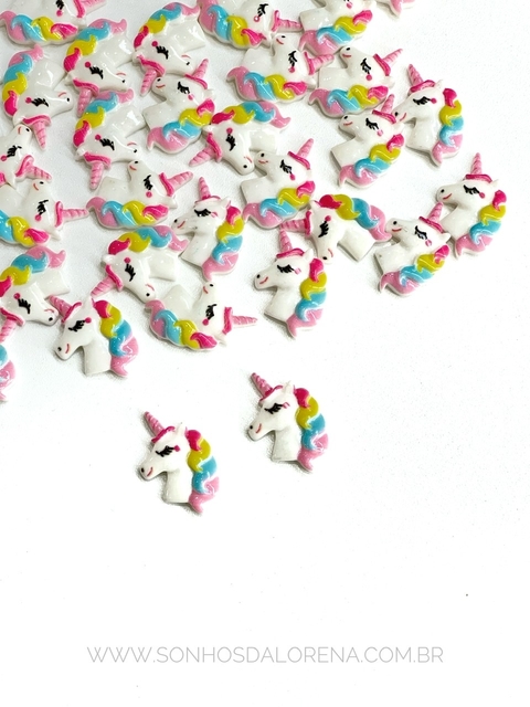 APLIQUE DE PLASTICO UNICORNIO COLORIDO 2 UNIDADES