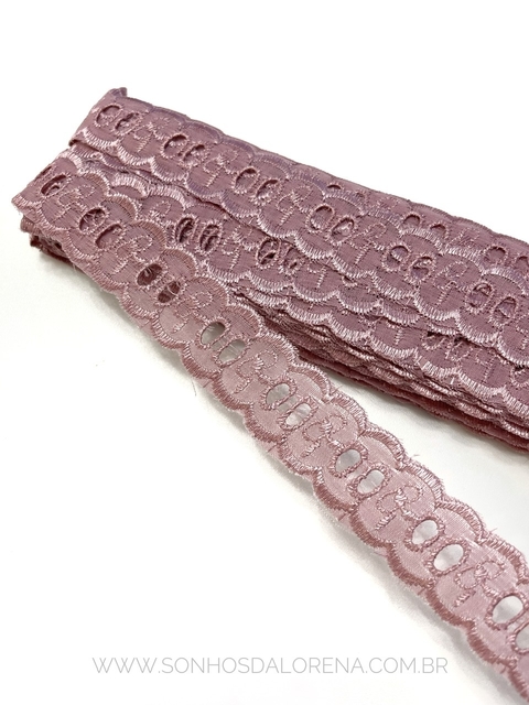 PASSA FITA DE ALGODÃO 25MM ROSÊ COM 01 METRO